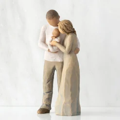 Willow Tree Adult & Child^We Are Three (Woman: Lighter Skin, Man: Darker Skin)